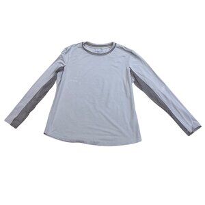IBKÜL Long Sleeve Tee Women's Size XL Gray Textured UPF 50+ Athletic Dry Wicking